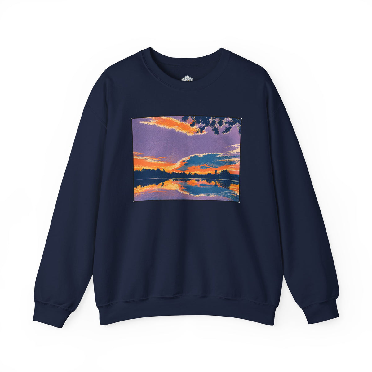 Retro Sunset Ellensburg Ringer Loop Crewneck Sweatshirt