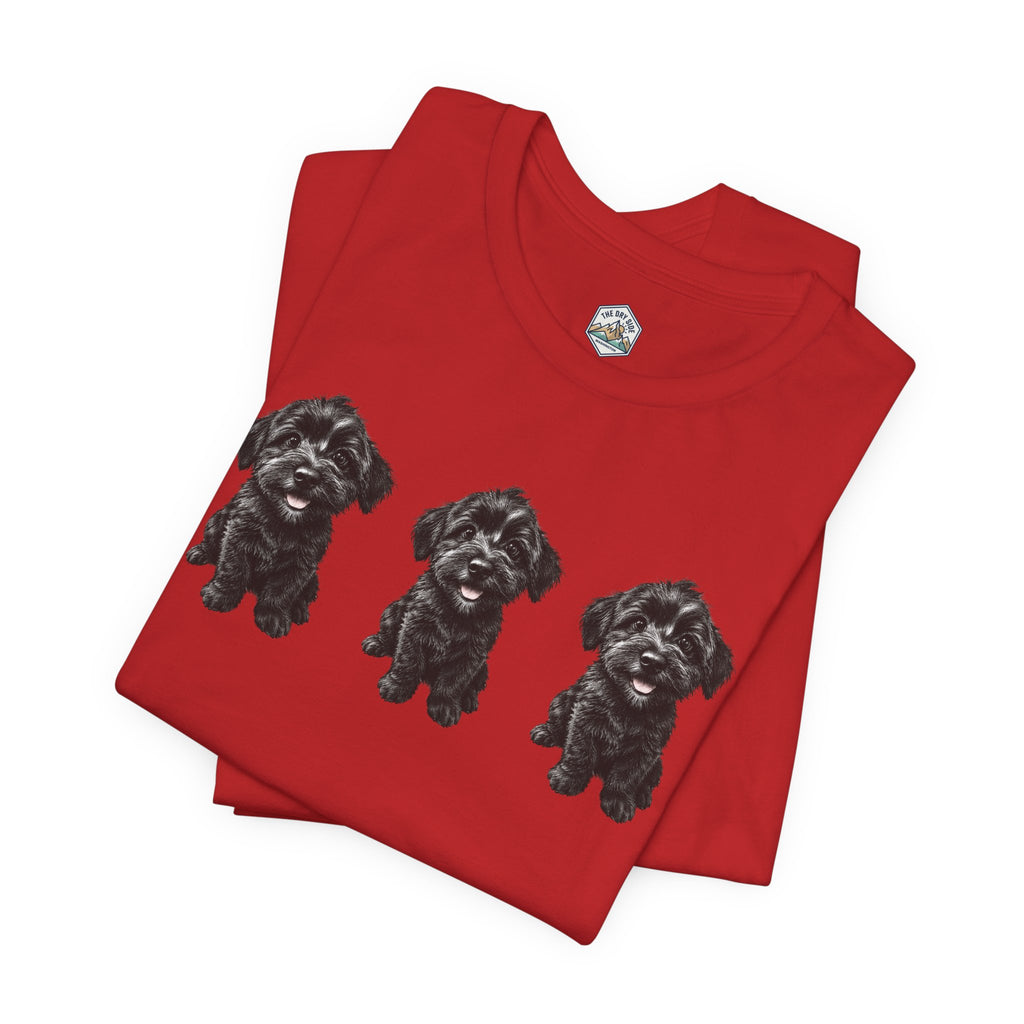 T-shirt noir mignon avec motif chien Schnoodle