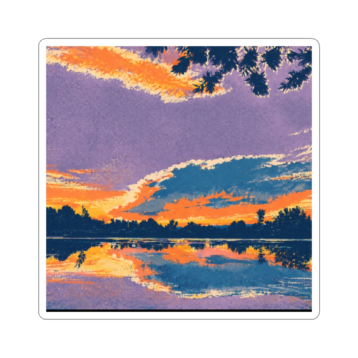 Ellensburg Ringer Loop Sunset Retro Kiss-Cut Sticker