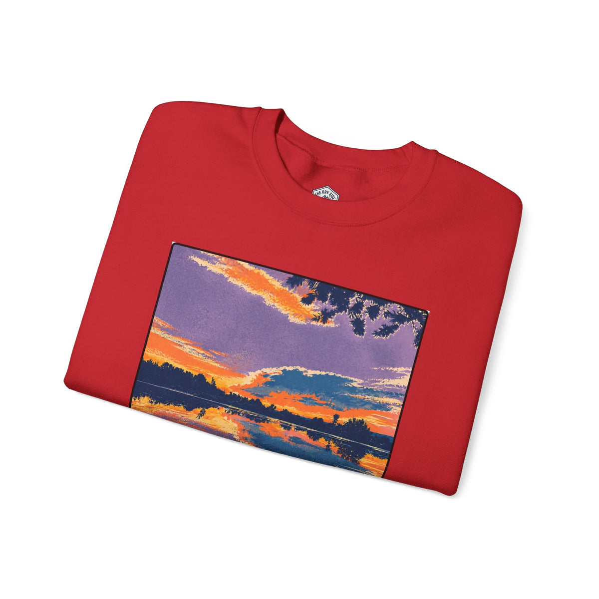 Retro Sunset Ellensburg Ringer Loop Crewneck Sweatshirt