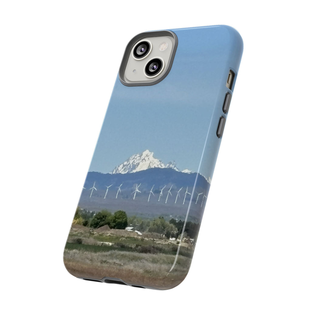 Mt Stuart from Ellensburg, Washington with Windmills Tough Phone Case