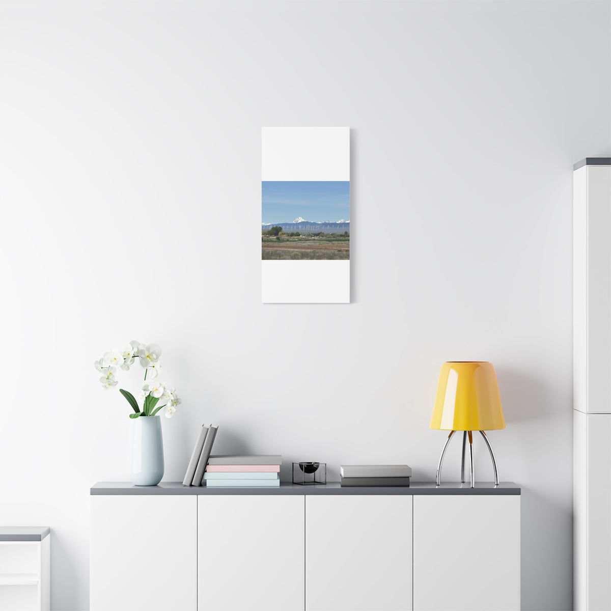 Mt Stuart Range with Windmill Landscape from Ellensburg Canvas Wall Art