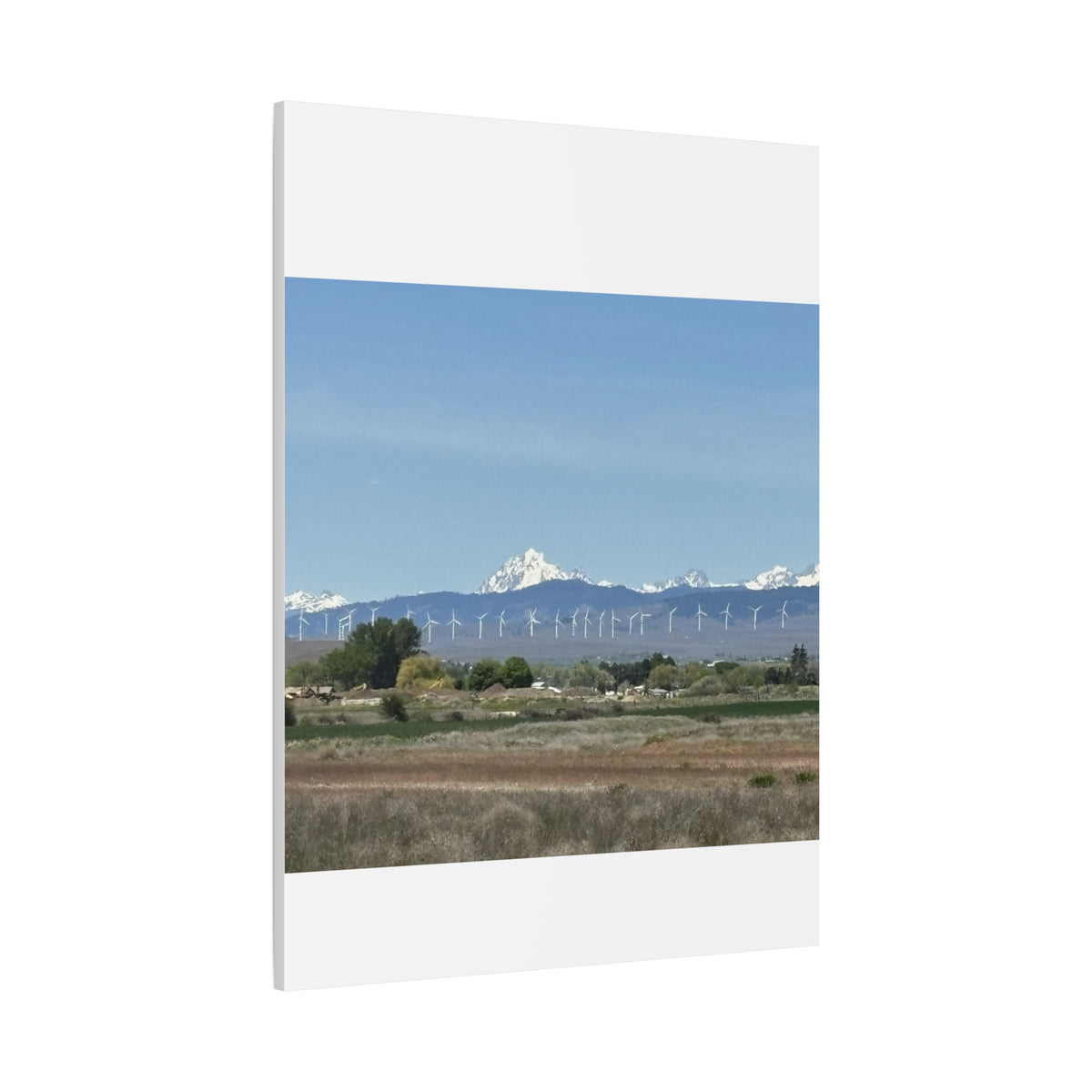 Mt Stuart Range with Windmill Landscape from Ellensburg Canvas Wall Art