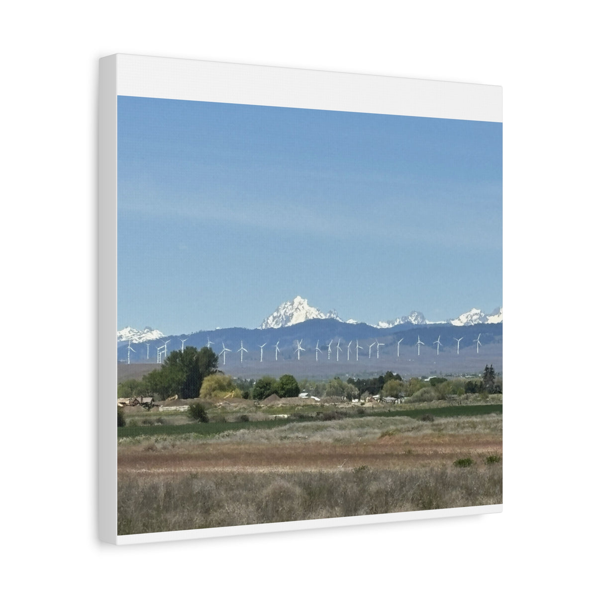 Mt Stuart Range with Windmill Landscape from Ellensburg Canvas Wall Art