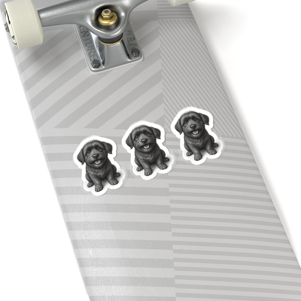 Cute Black Puppy Kiss-Cut Stickers