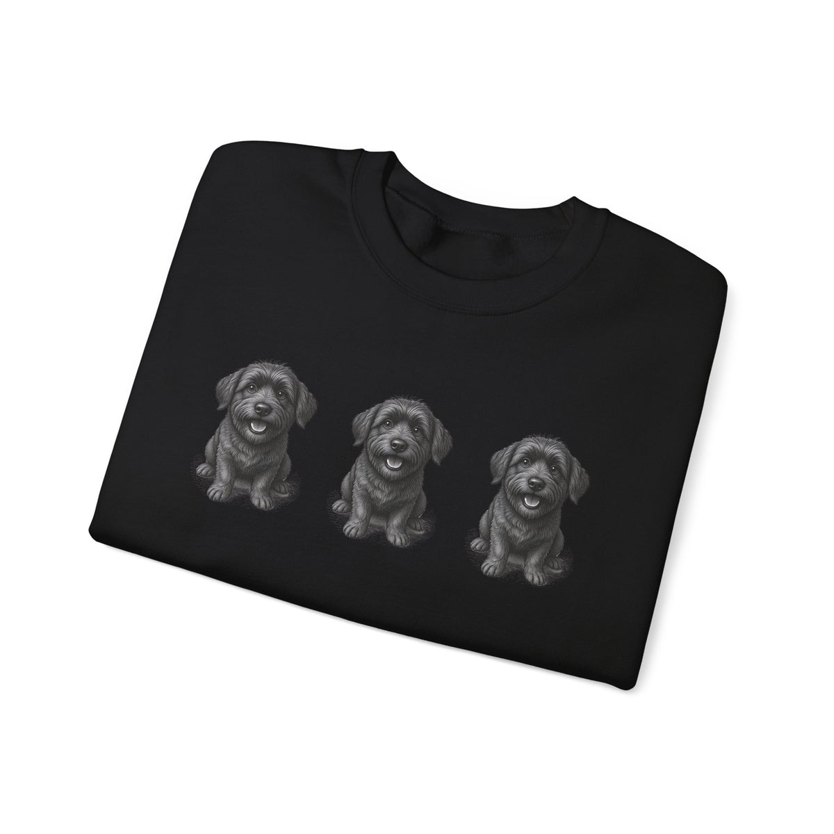 Three Black Schnoodle Crewneck Sweatshirt