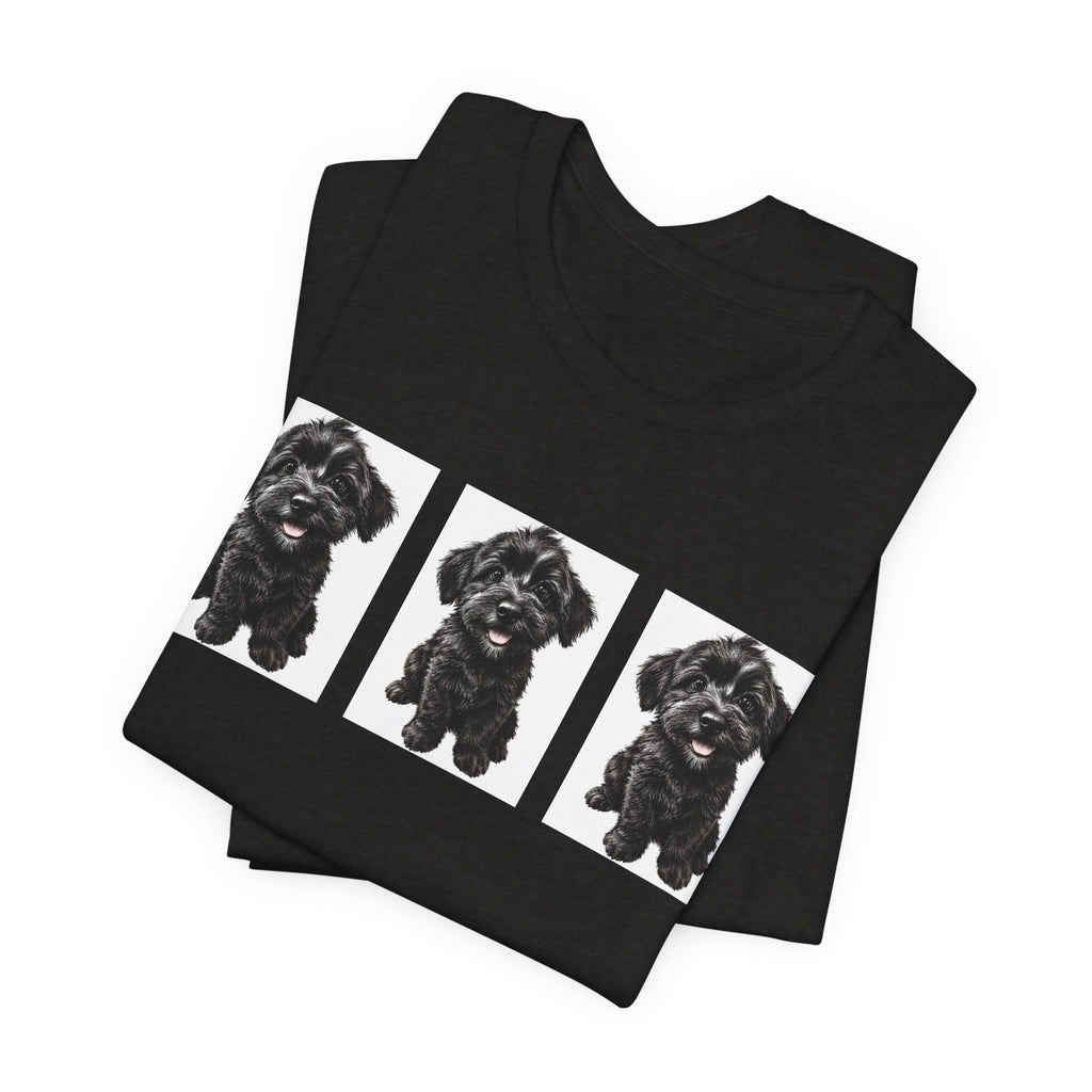 Cute Black Schnoodle Dog Graphic T-Shirt