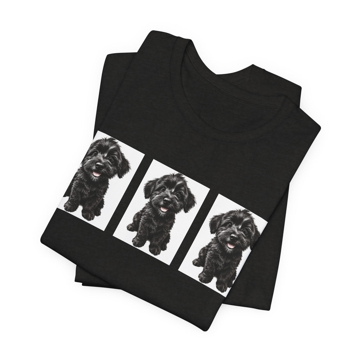 Cute Black Schnoodle Dog Graphic T-Shirt