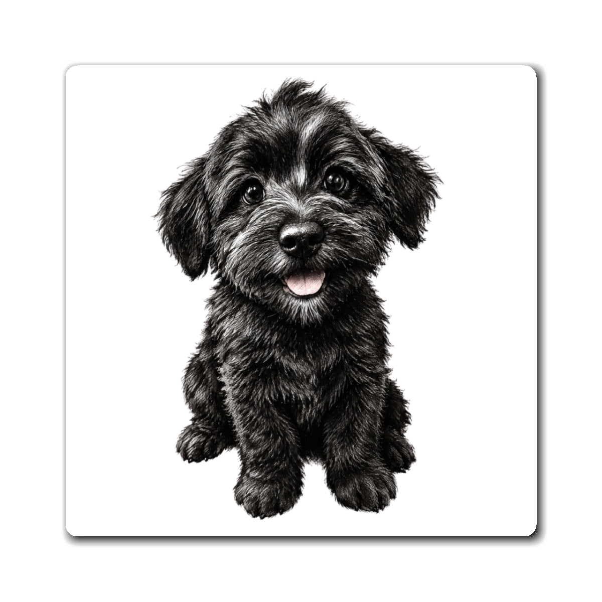 Adorable Black Puppy Refrigerator Magnet