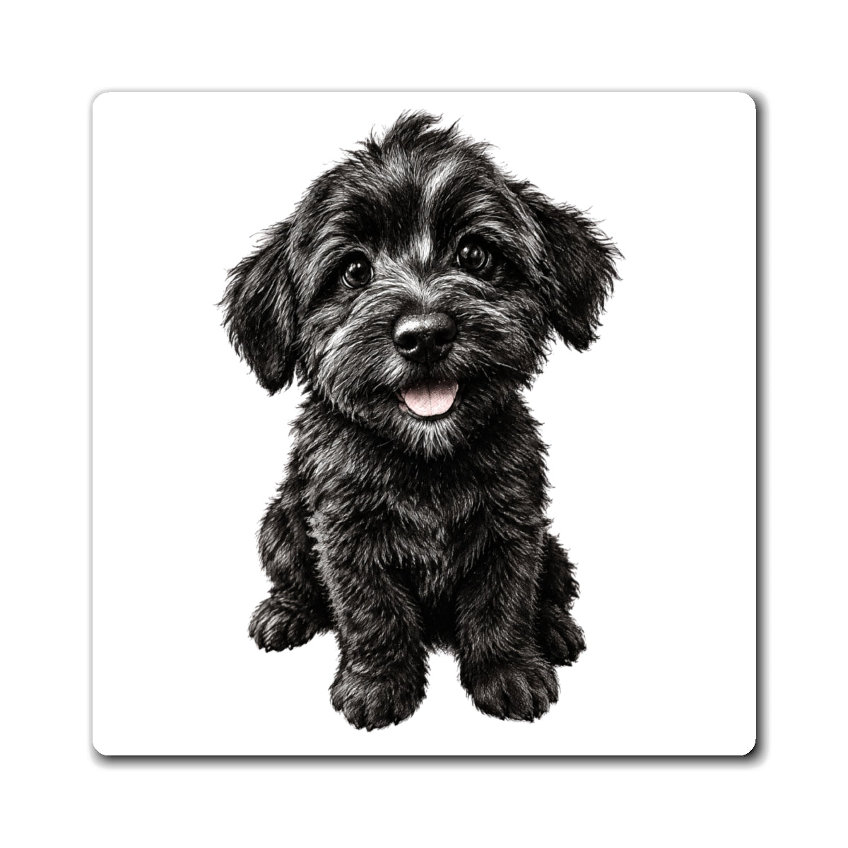 Adorable Black Puppy Refrigerator Magnet