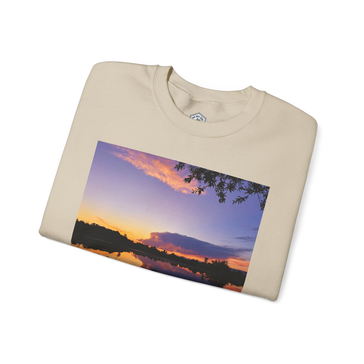Sweat-shirt ras du cou pour paysagiste avec coucher de soleil sur le lac d’Ellensburg