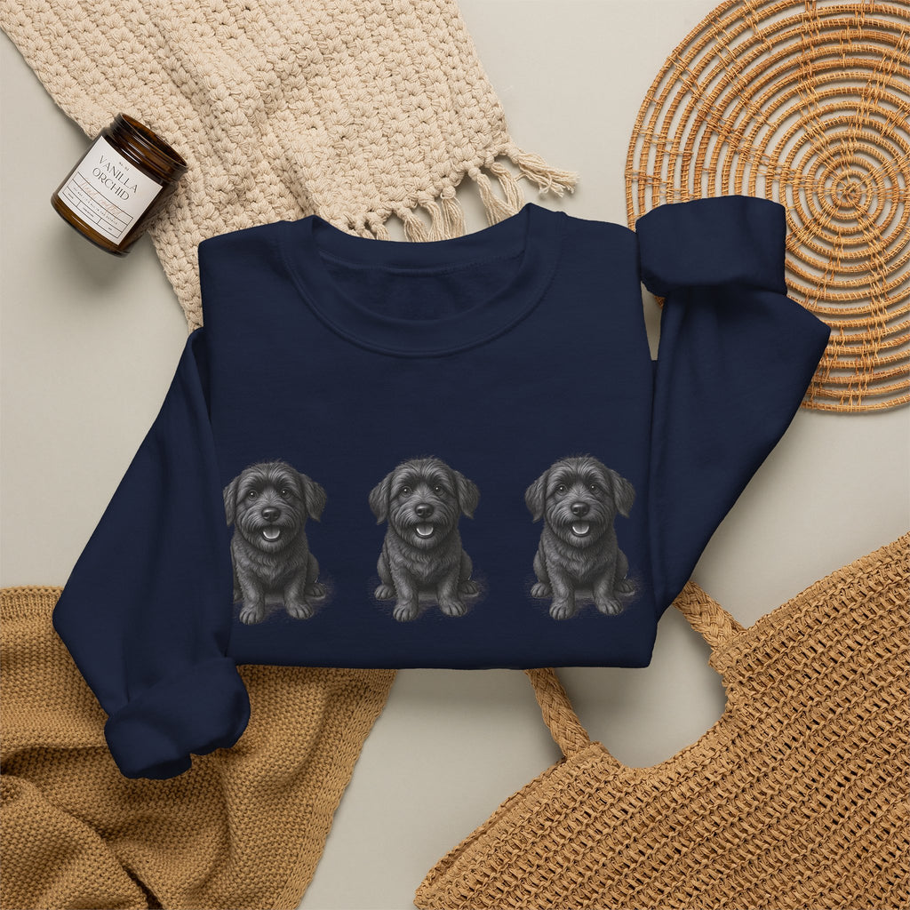 Sweat-shirt à col rond Three Black Schnoodle