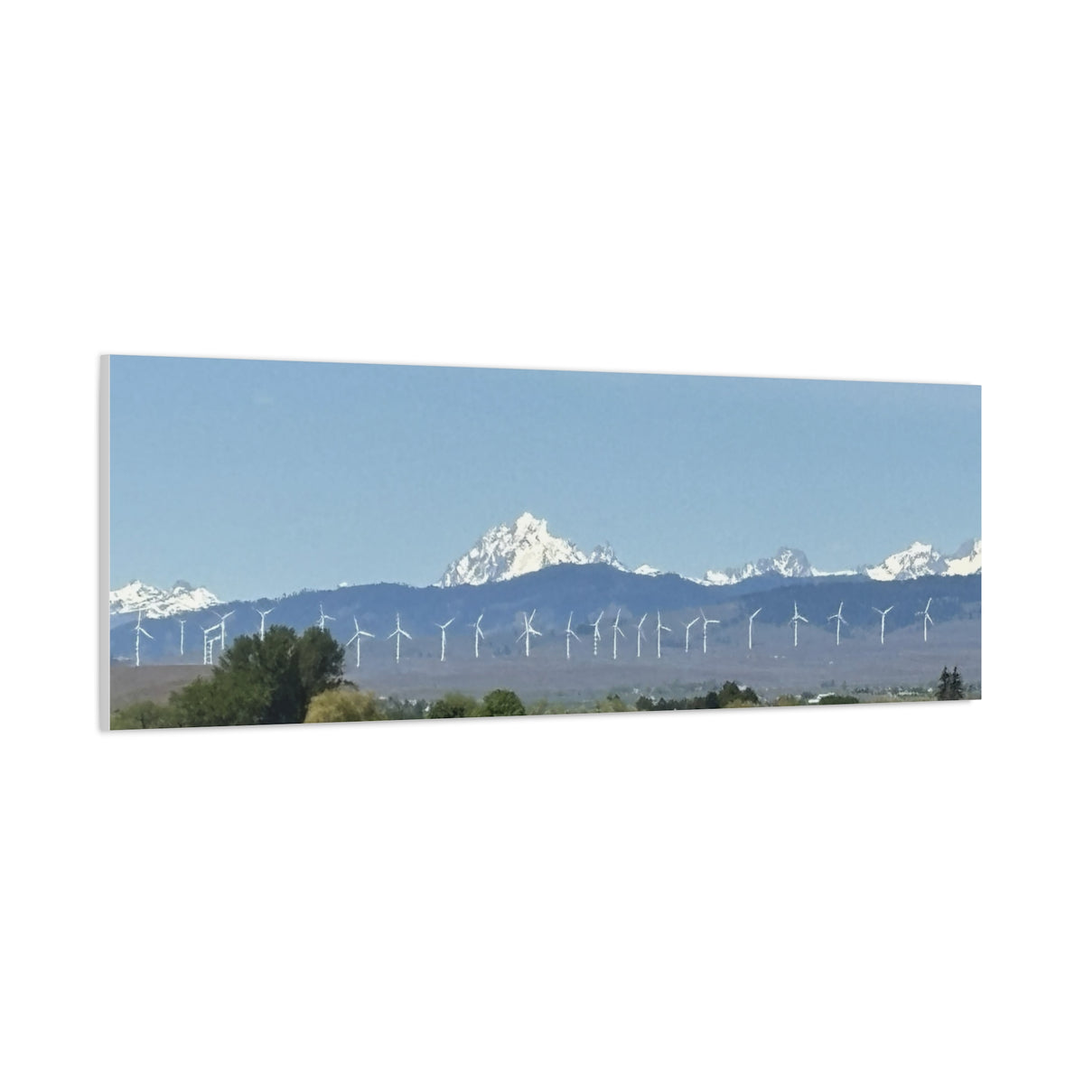 Mt Stuart Range with Windmill Landscape from Ellensburg Canvas Wall Art