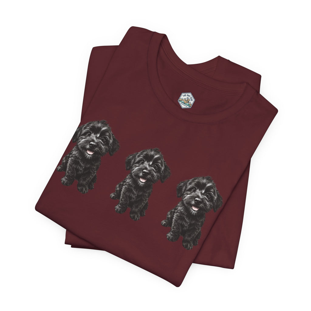 T-shirt noir mignon avec motif chien Schnoodle