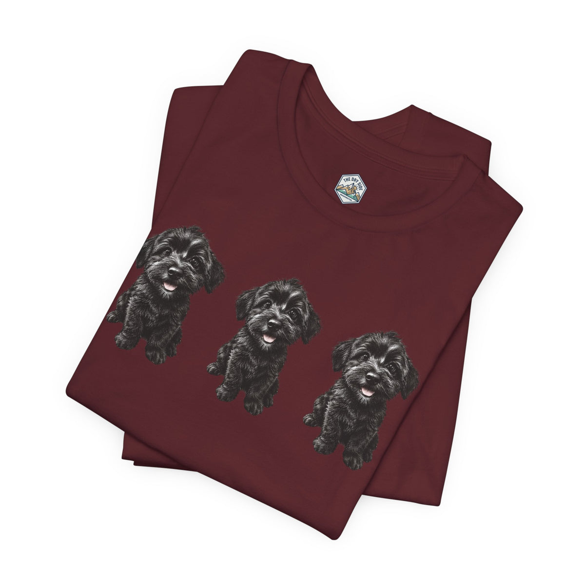 T-shirt noir mignon avec motif chien Schnoodle