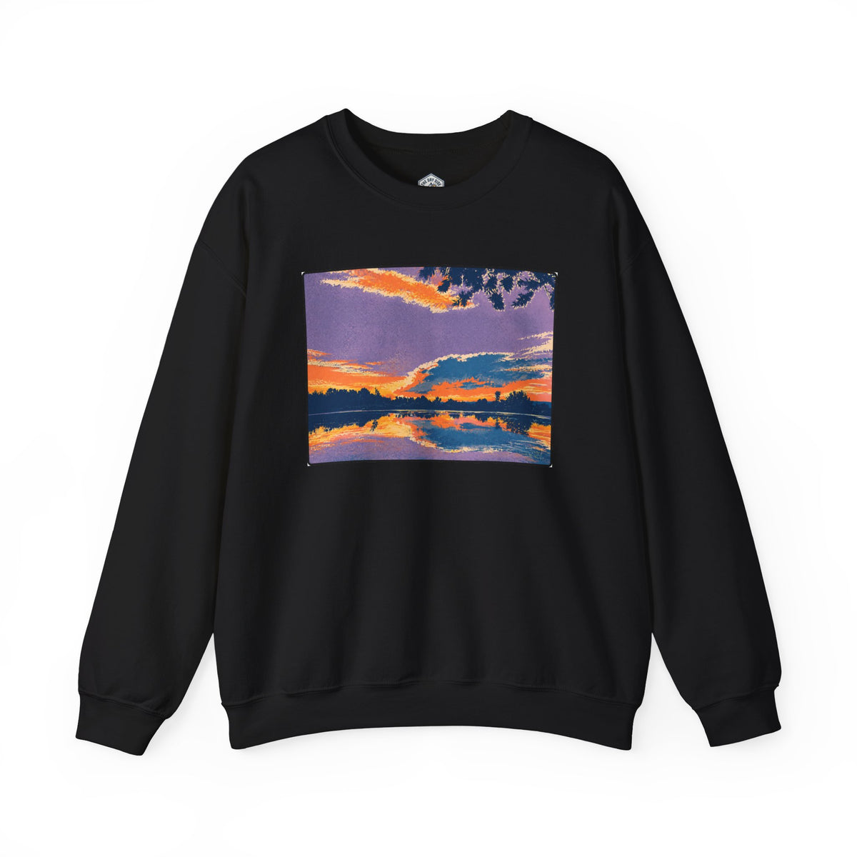 Retro Sunset Ellensburg Ringer Loop Crewneck Sweatshirt