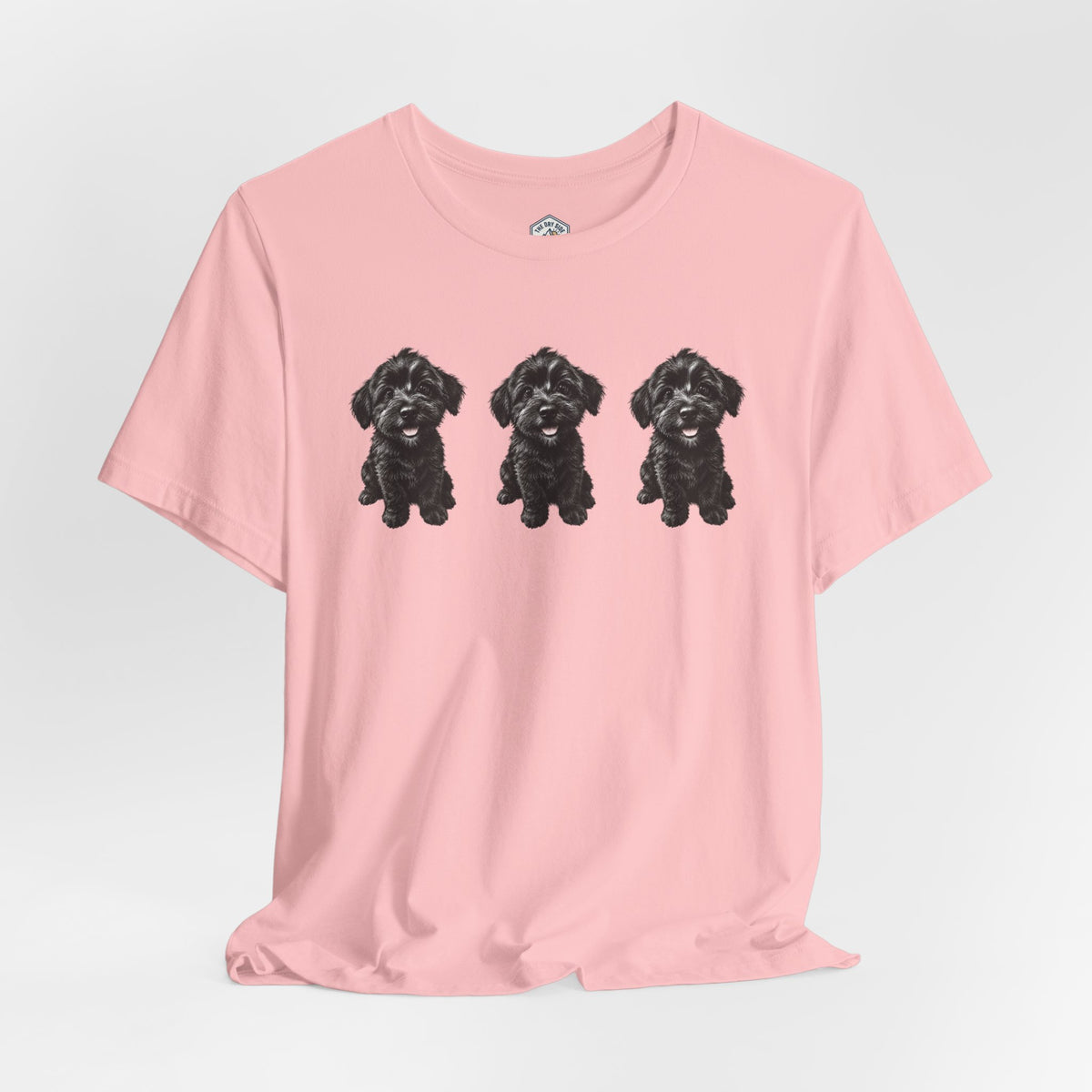 T-shirt noir mignon avec motif chien Schnoodle