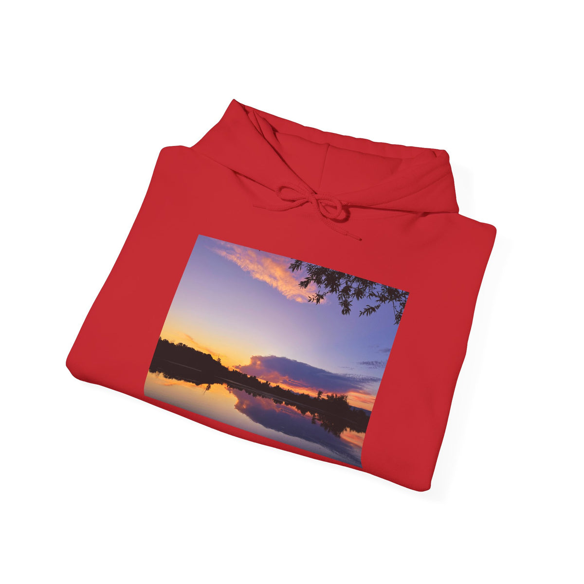 Sweat à capuche de l’étang de pêche au coucher du soleil d’Ellensburg