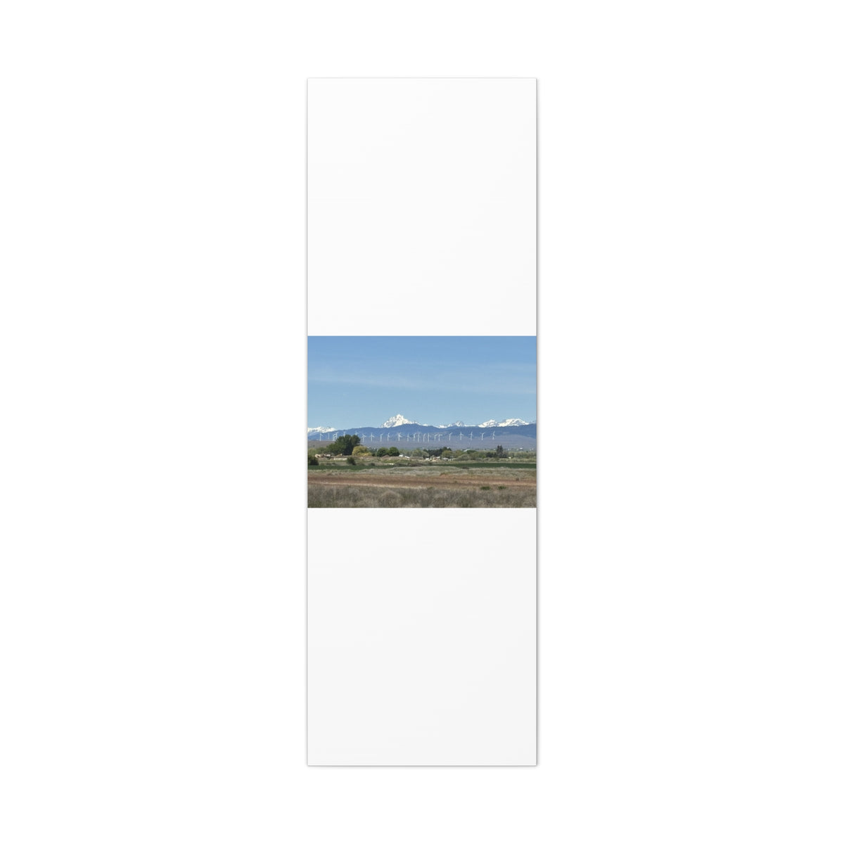 Décoration murale sur toile représentant la chaîne du mont Stuart et des éoliennes, vue depuis Ellensburg