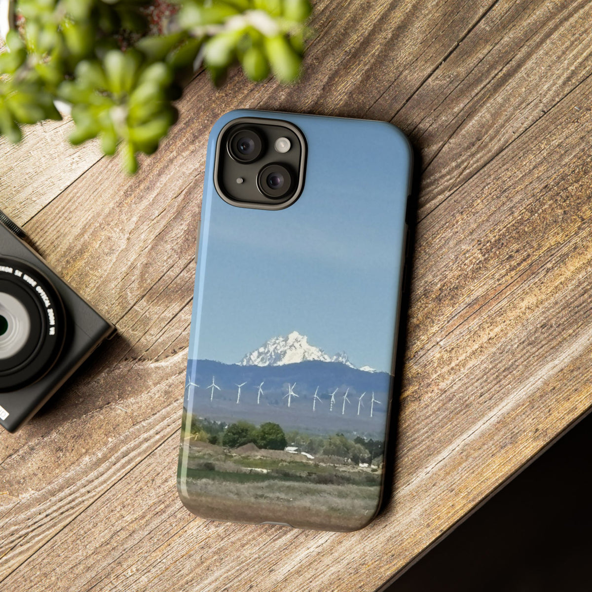 Mt Stuart from Ellensburg, Washington with Windmills Tough Phone Case