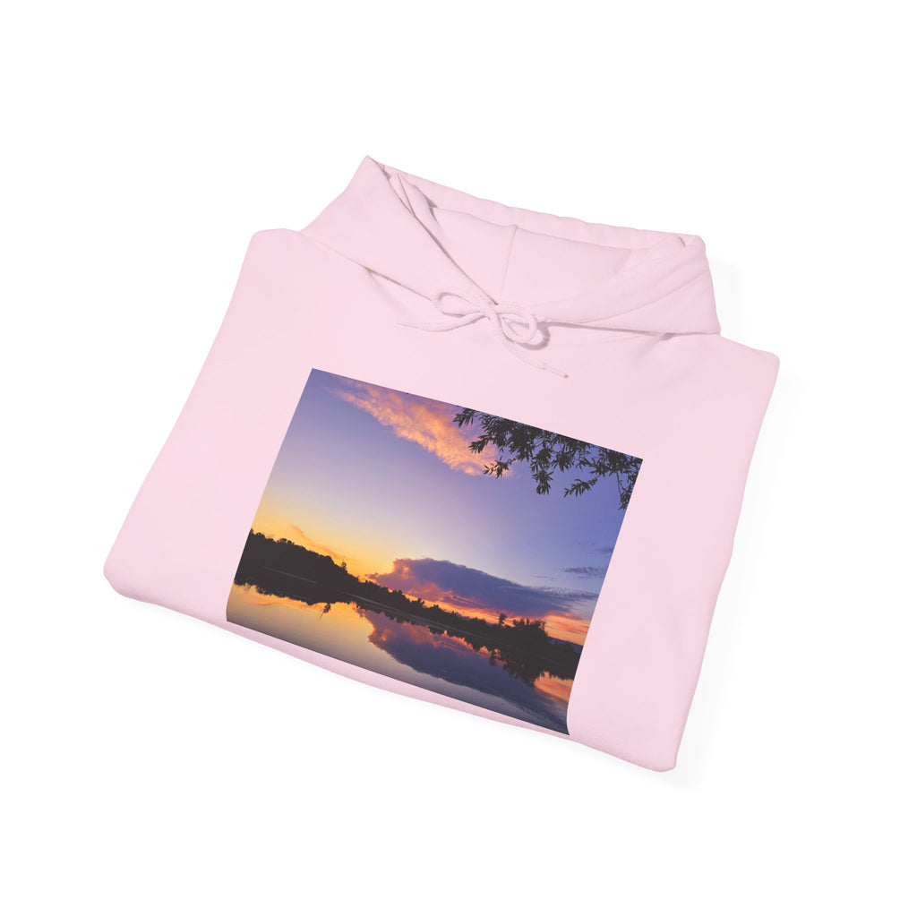Sweat à capuche de l’étang de pêche au coucher du soleil d’Ellensburg
