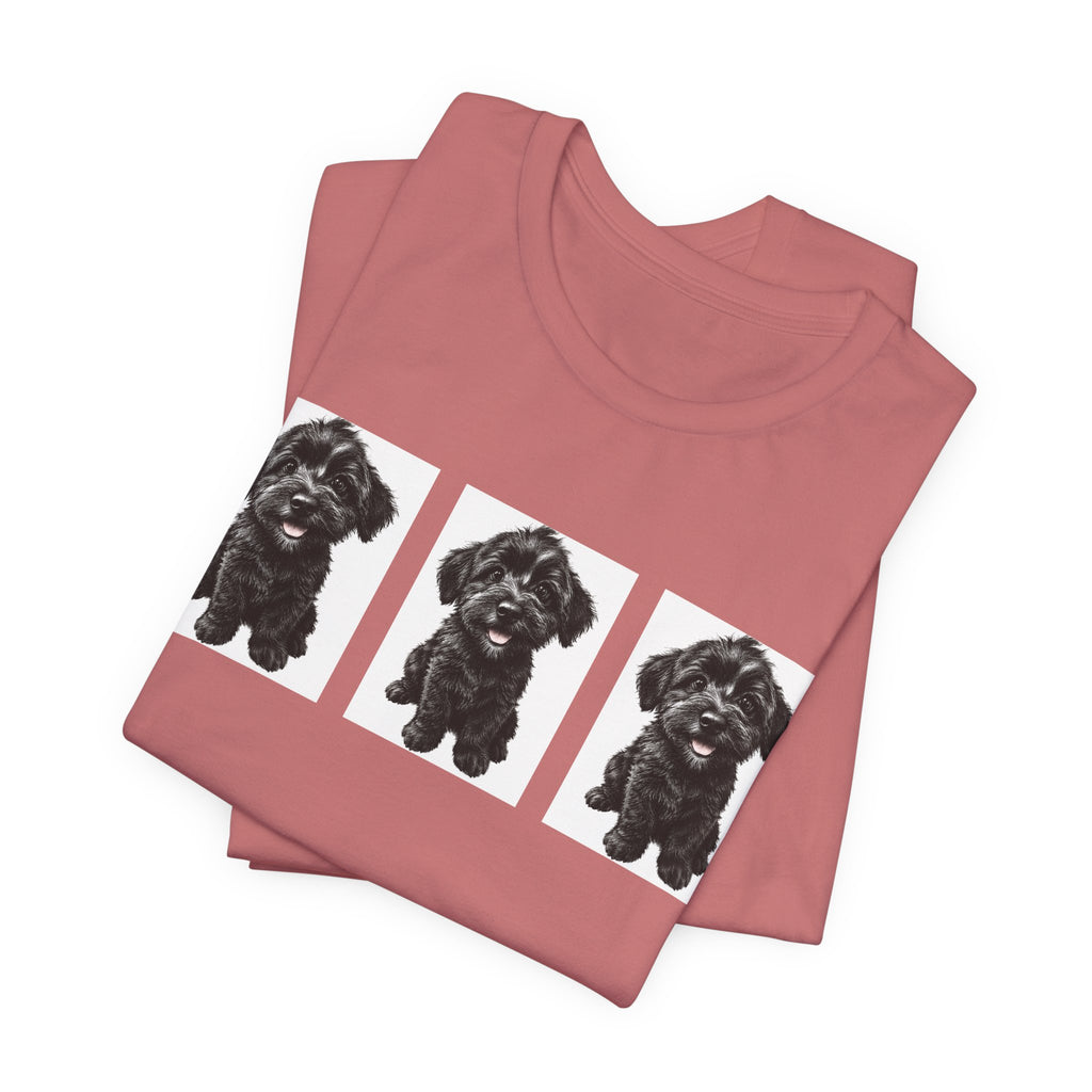 Cute Black Schnoodle Dog Graphic T-Shirt