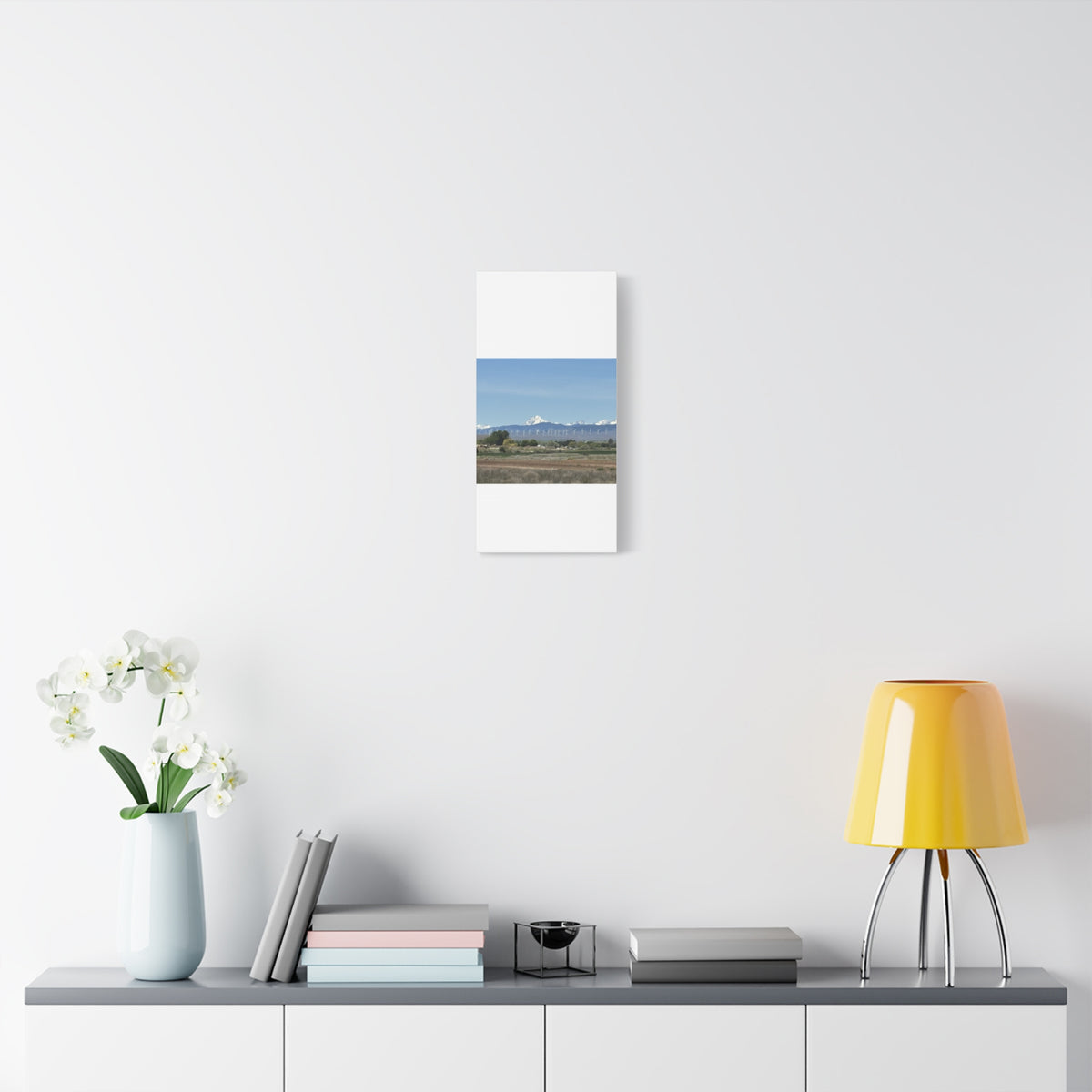 Mt Stuart Range with Windmill Landscape from Ellensburg Canvas Wall Art