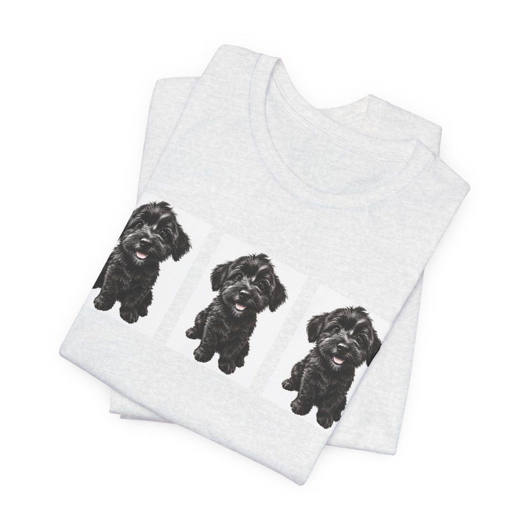 Cute Black Schnoodle Dog Graphic T-Shirt
