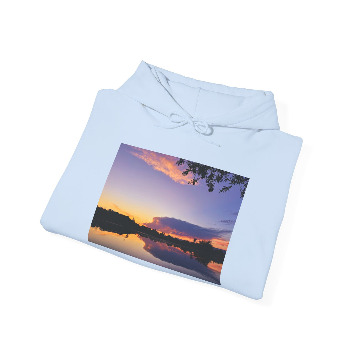 Sweat à capuche de l’étang de pêche au coucher du soleil d’Ellensburg