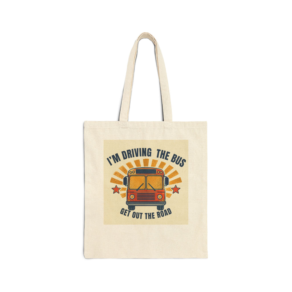 Retro Driving the Bus Canvas Tote Bag
