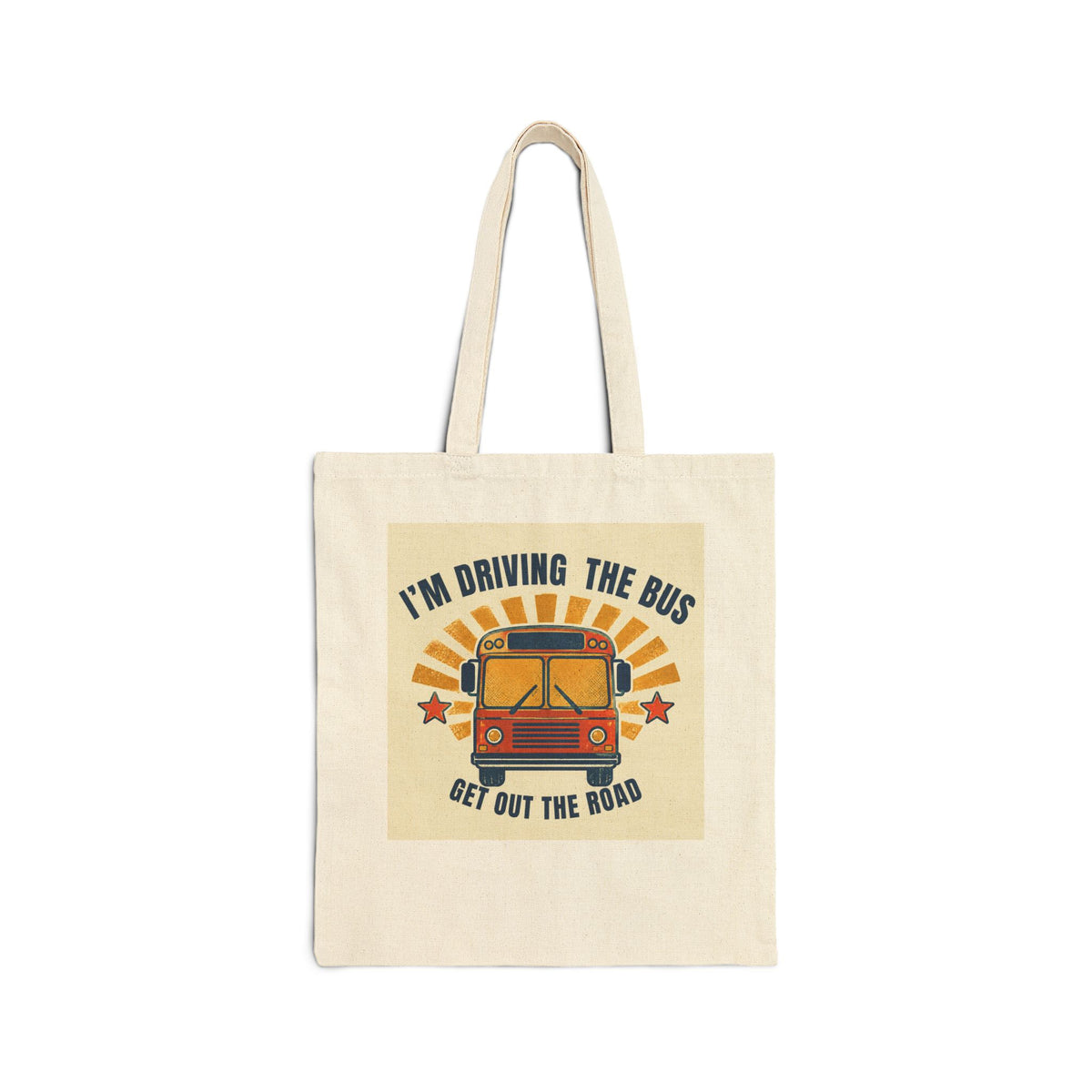 Retro Driving the Bus Canvas Tote Bag