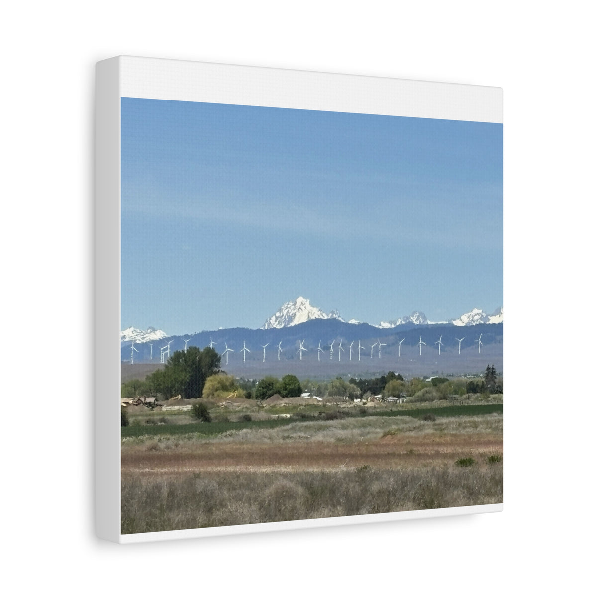 Mt Stuart Range with Windmill Landscape from Ellensburg Canvas Wall Art