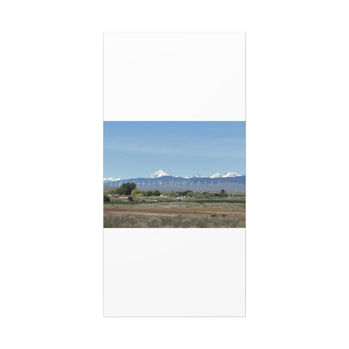 Décoration murale sur toile représentant la chaîne du mont Stuart et des éoliennes, vue depuis Ellensburg