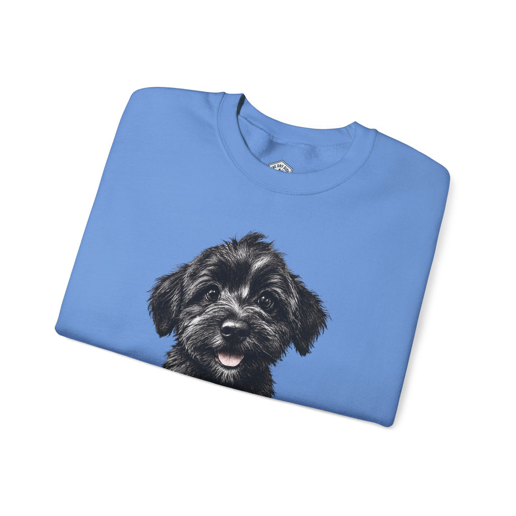 Cute Black Schnoodle Puppy Crewneck Sweatshirt