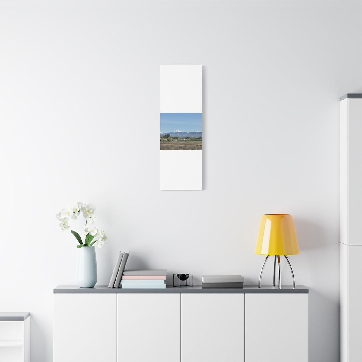 Mt Stuart Range with Windmill Landscape from Ellensburg Canvas Wall Art