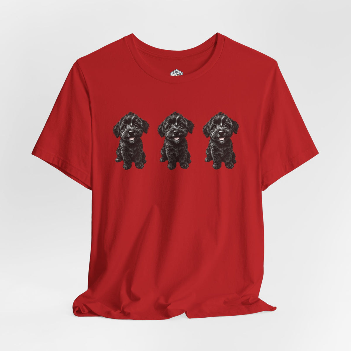 T-shirt noir mignon avec motif chien Schnoodle