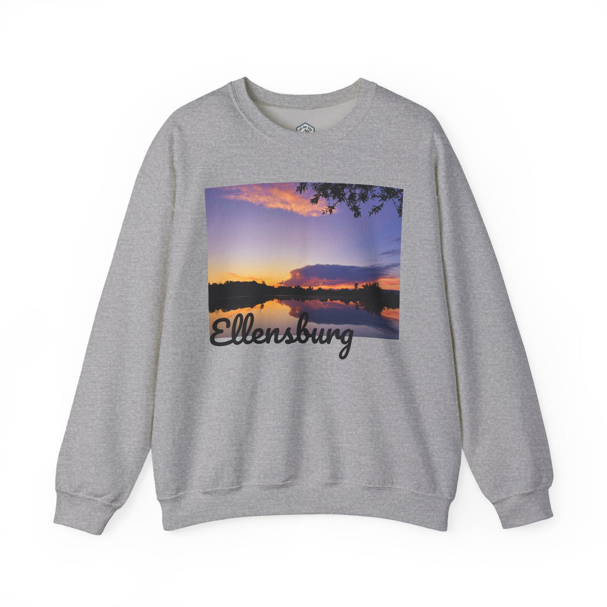Sweat-shirt ras du cou pour paysagiste avec coucher de soleil sur le lac d’Ellensburg