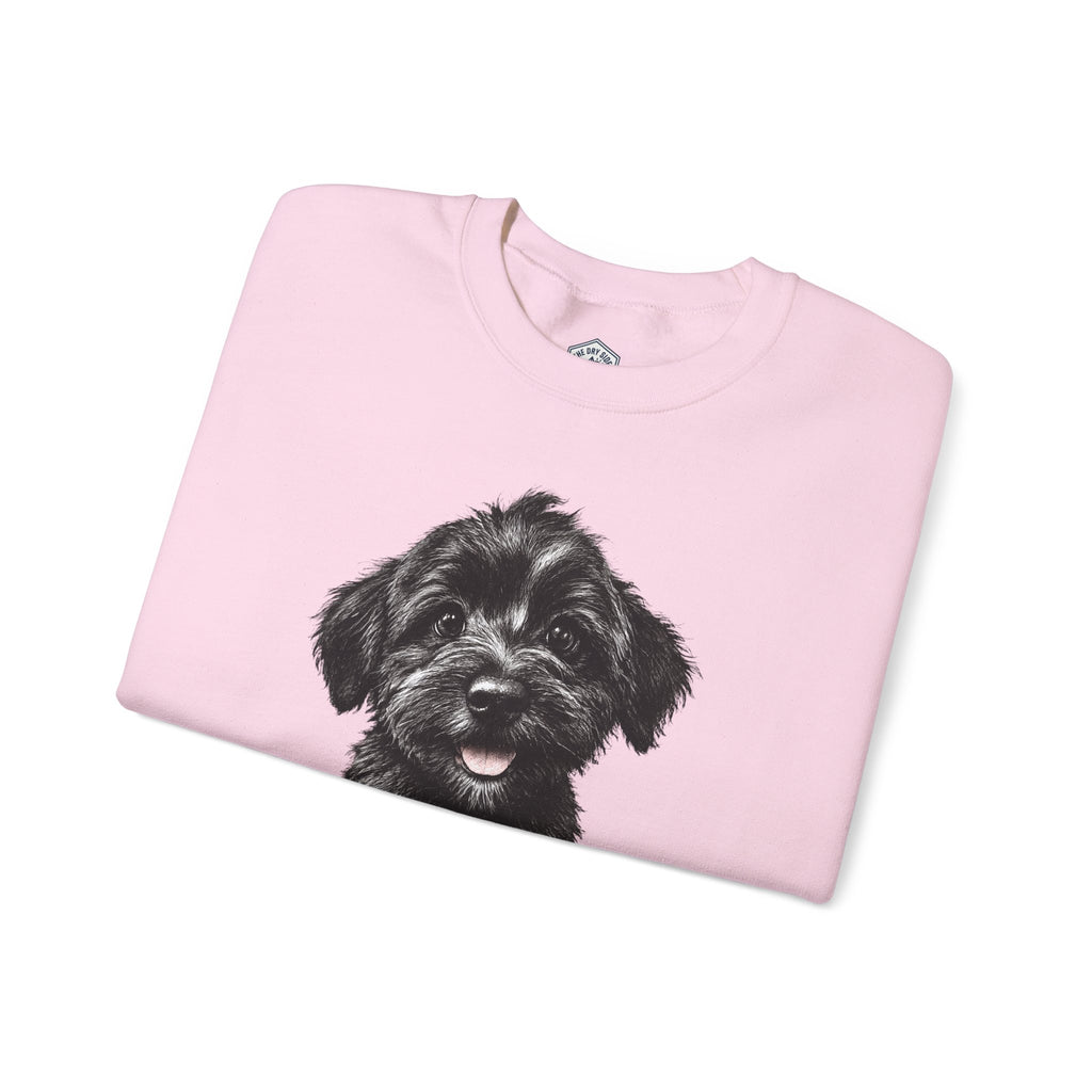 Cute Black Schnoodle Puppy Crewneck Sweatshirt