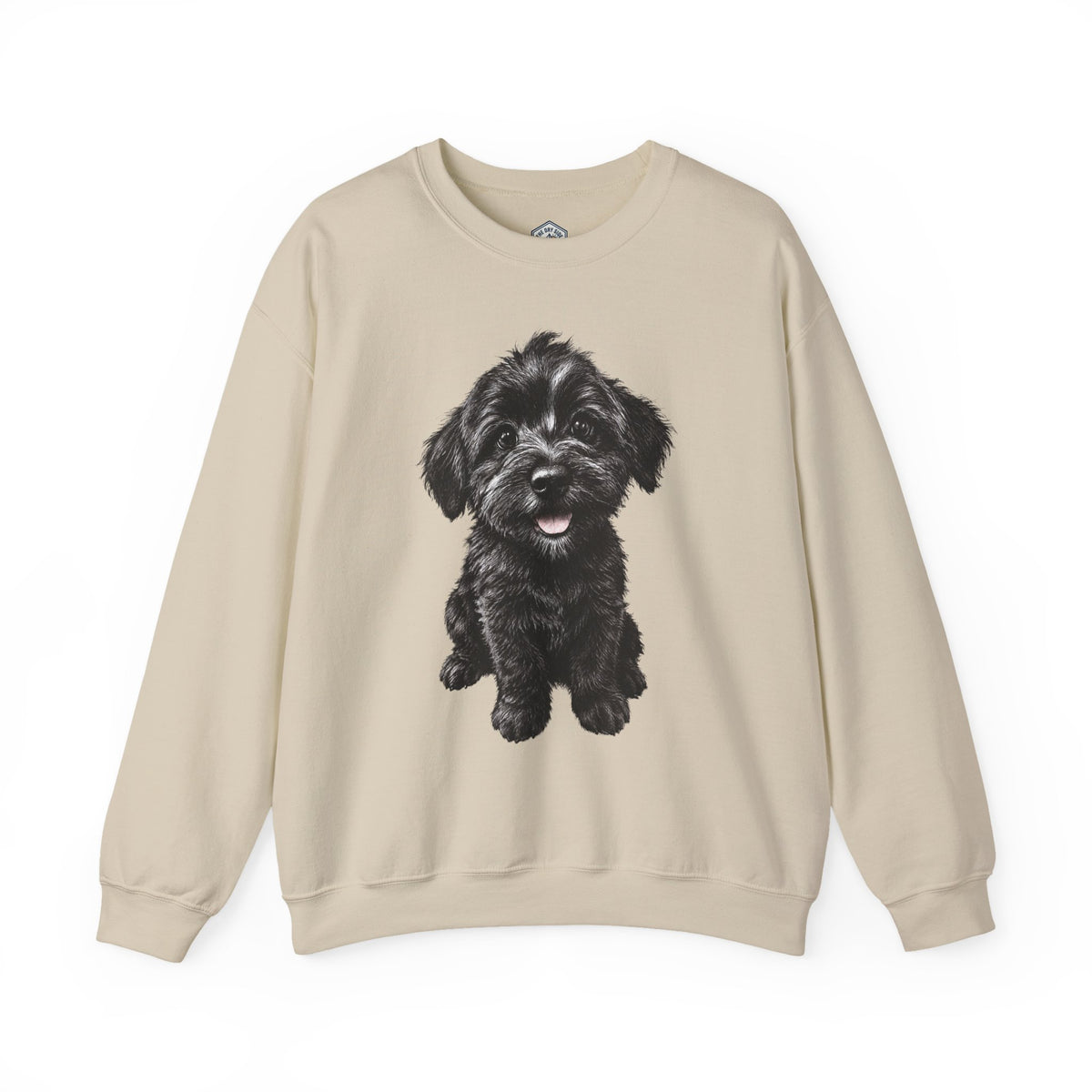 Sweat-shirt col rond mignon pour chiot Schnoodle noir