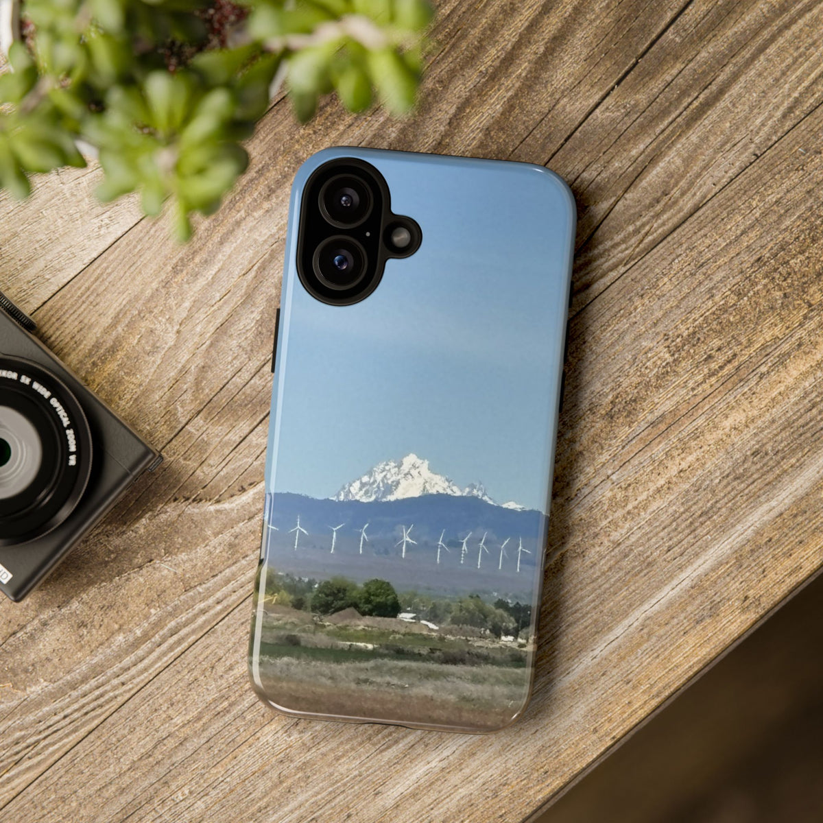 Mt Stuart from Ellensburg, Washington with Windmills Tough Phone Case