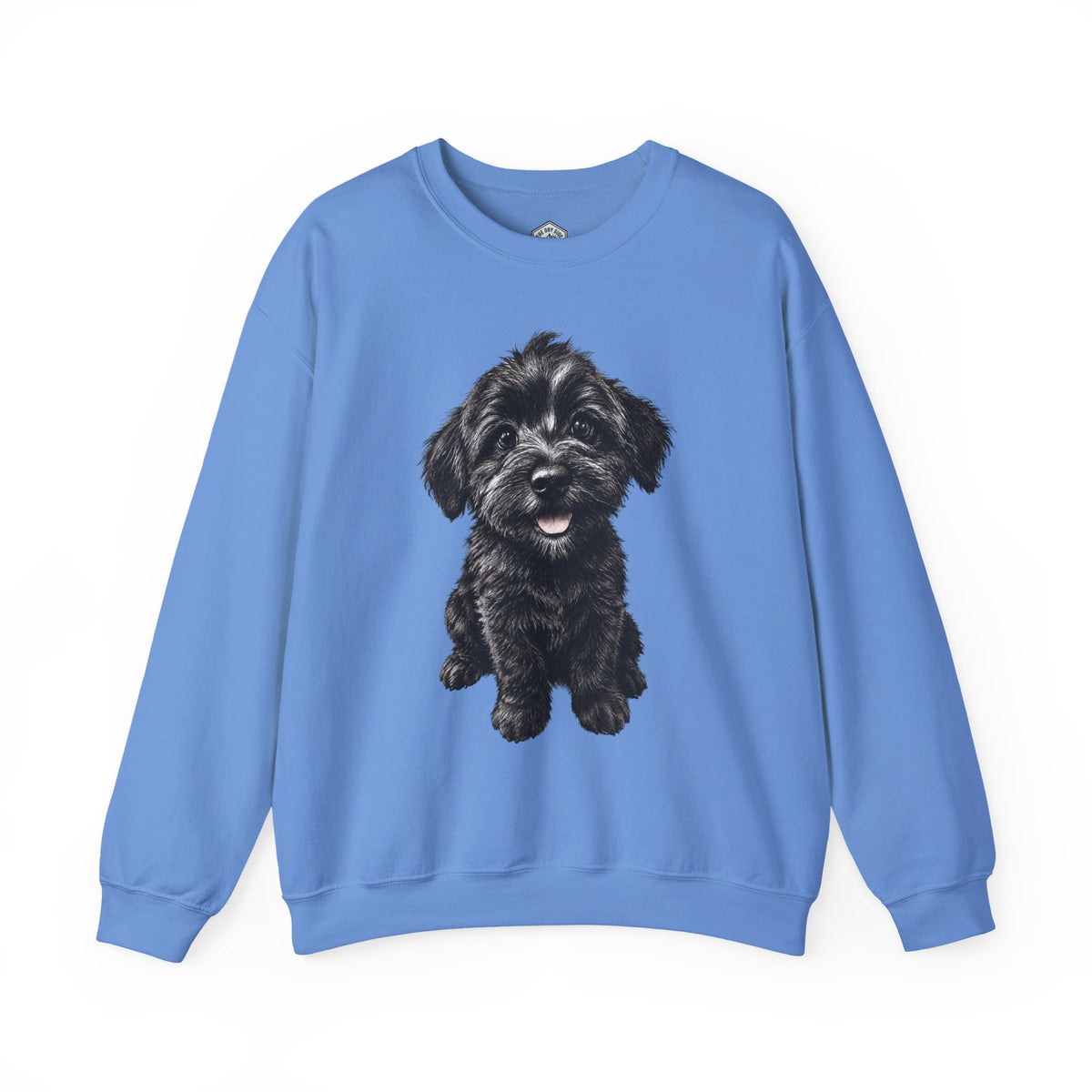 Sweat-shirt col rond mignon pour chiot Schnoodle noir