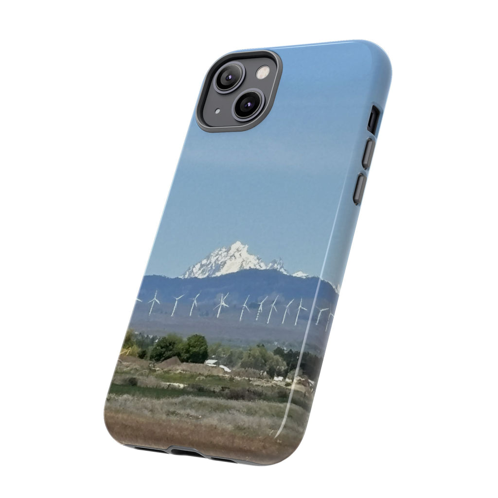 Mt Stuart from Ellensburg, Washington with Windmills Tough Phone Case
