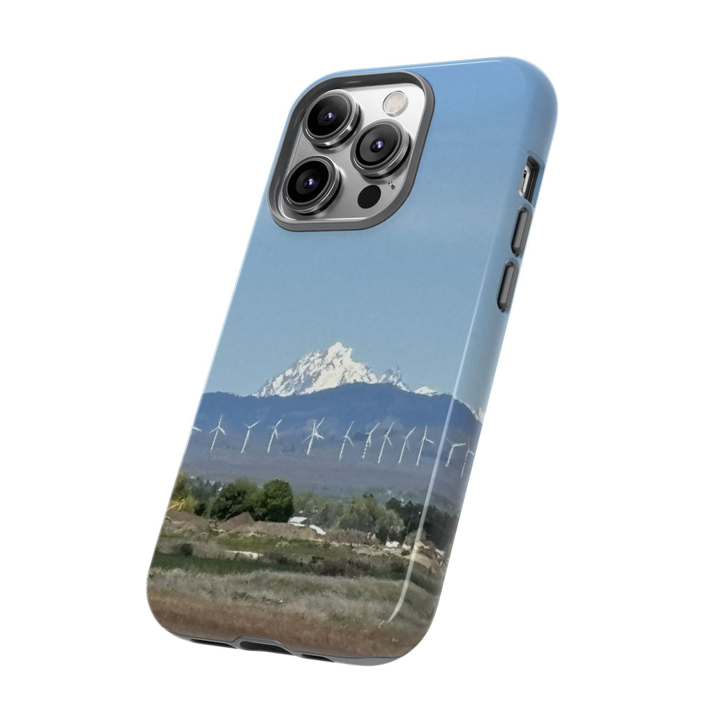 Mt Stuart from Ellensburg, Washington with Windmills Tough Phone Case