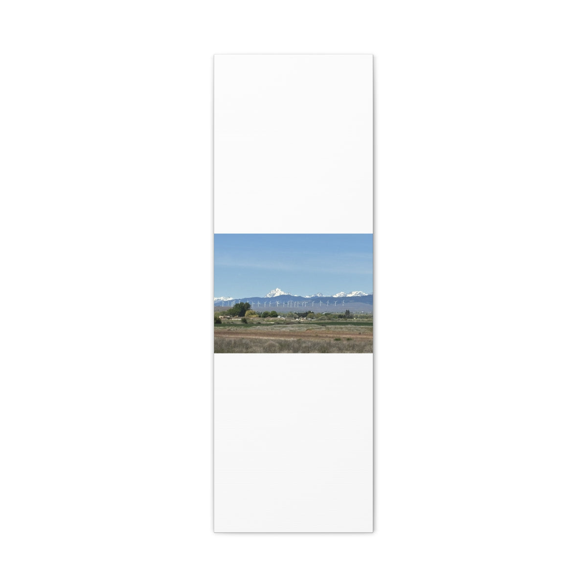 Décoration murale sur toile représentant la chaîne du mont Stuart et des éoliennes, vue depuis Ellensburg