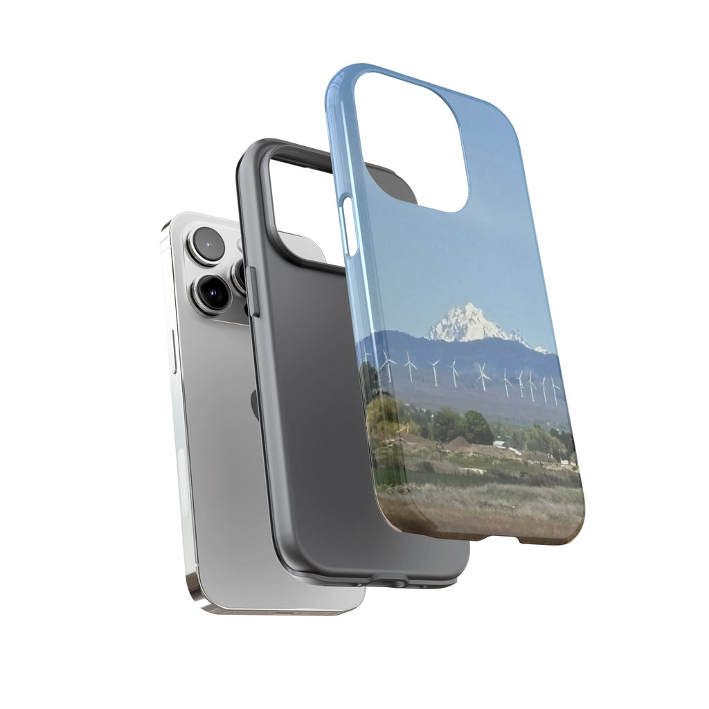 Mt Stuart from Ellensburg, Washington with Windmills Tough Phone Case