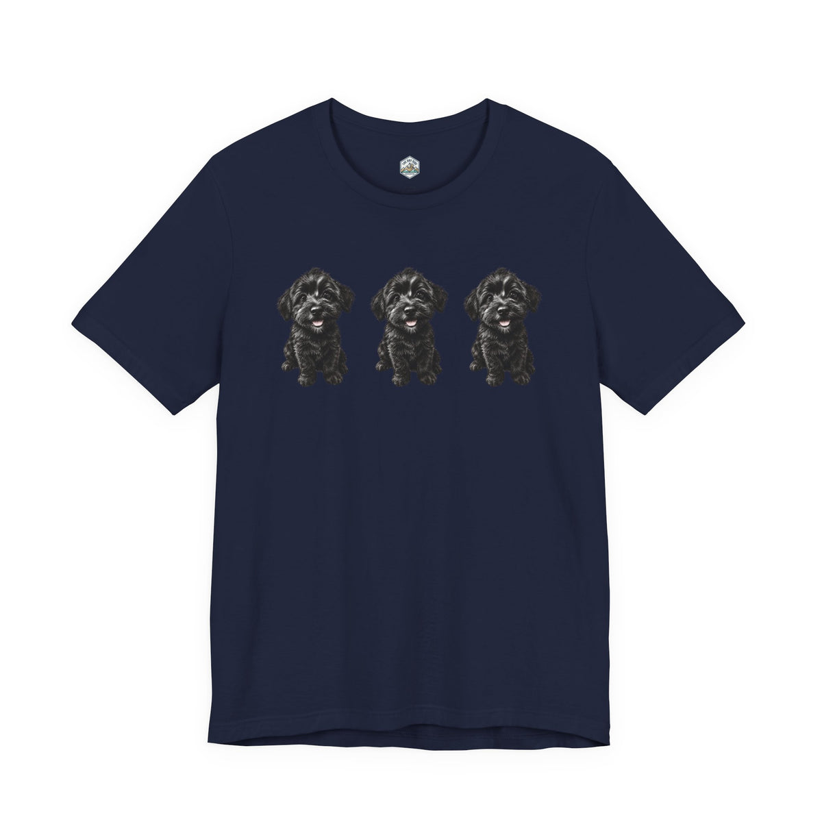 T-shirt noir mignon avec motif chien Schnoodle
