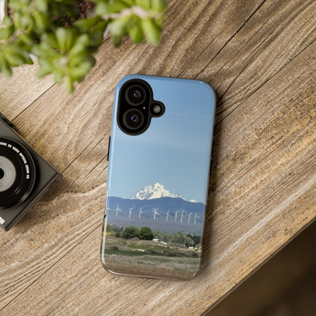 Mt Stuart from Ellensburg, Washington with Windmills Tough Phone Case