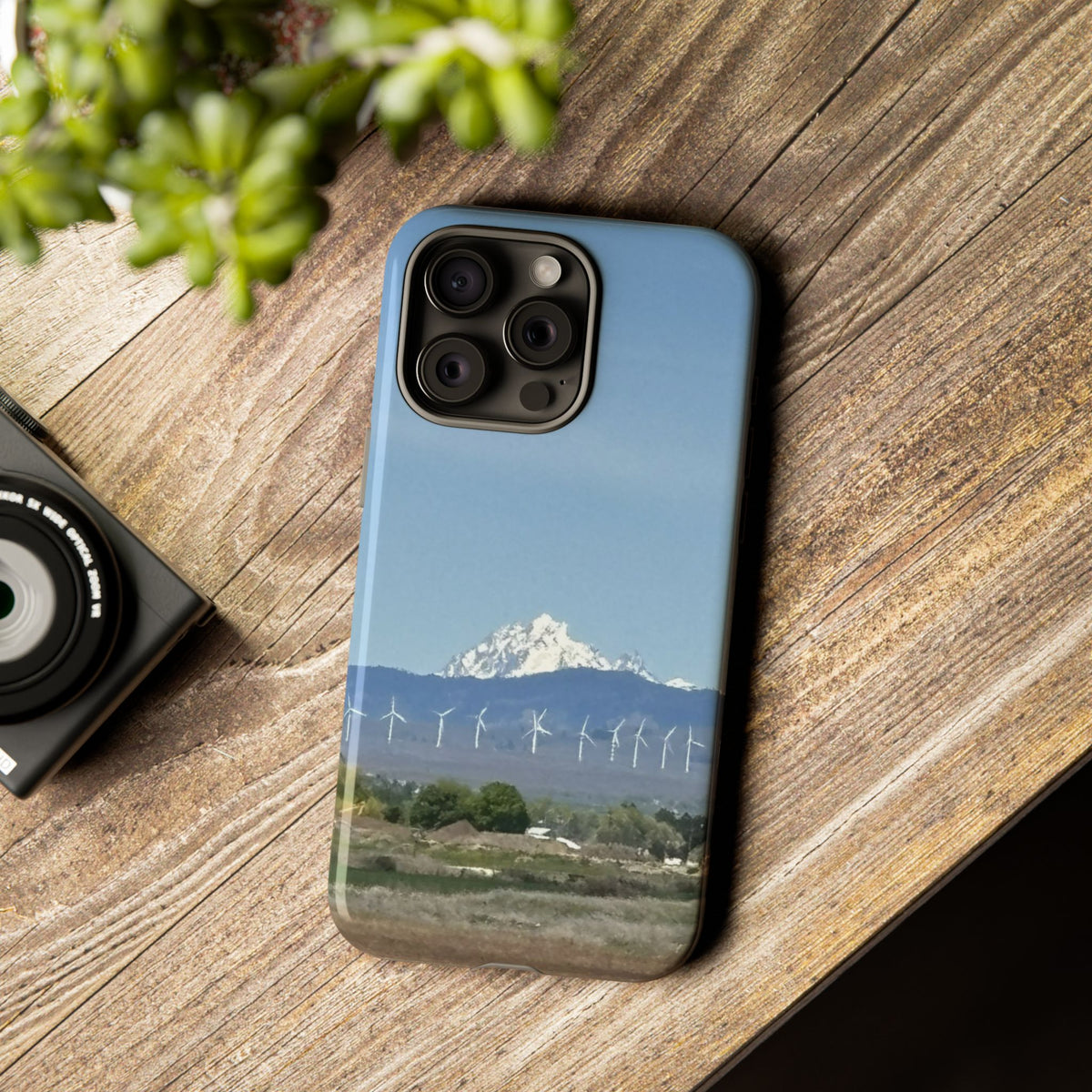 Mt Stuart from Ellensburg, Washington with Windmills Tough Phone Case