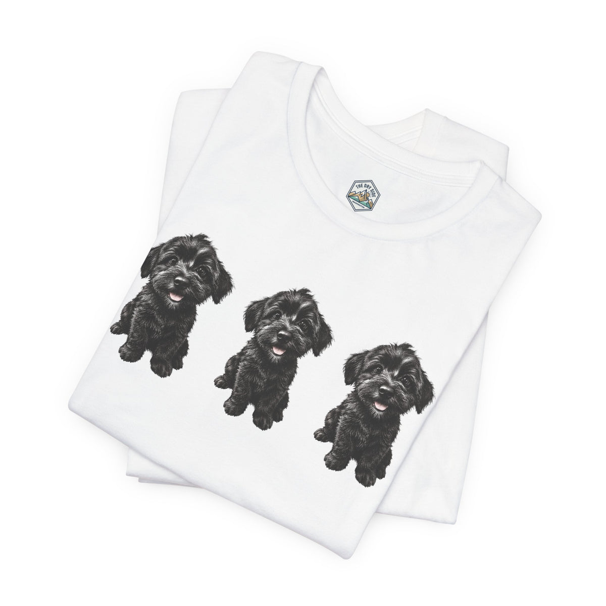 T-shirt noir mignon avec motif chien Schnoodle