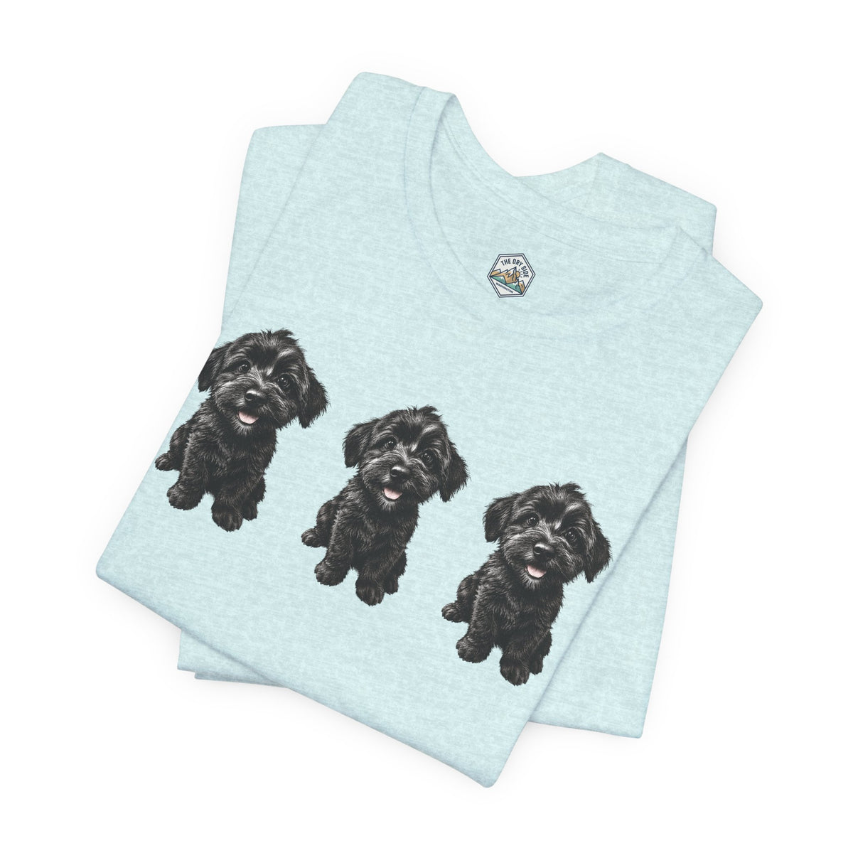 T-shirt noir mignon avec motif chien Schnoodle